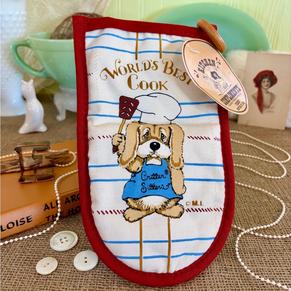 Vintage Dog Oven Mitt (NOS) 🐶 Unique Home Decor / Kitchen / Gift / Cook